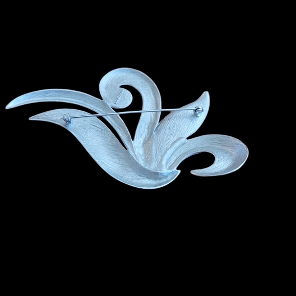 Vintage 1986 Jonette Jewelry Silver Pewter Abstract Brooch - Picture 4 of 6